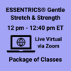 Package of live virtual ESSENTRICS® Gentle Stretch & Strength classes by Happiness of Everything - 12 pm ET